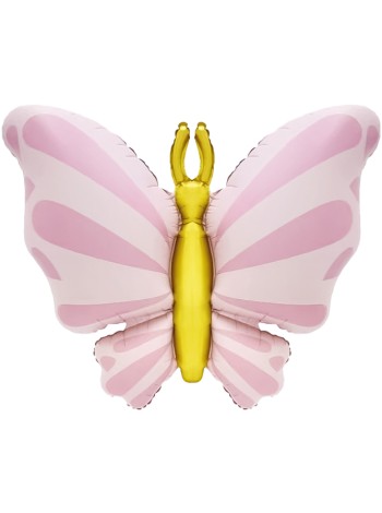 Фольга шар фигура Изящная бабочка Розовый сатин 34"/86 см Китай