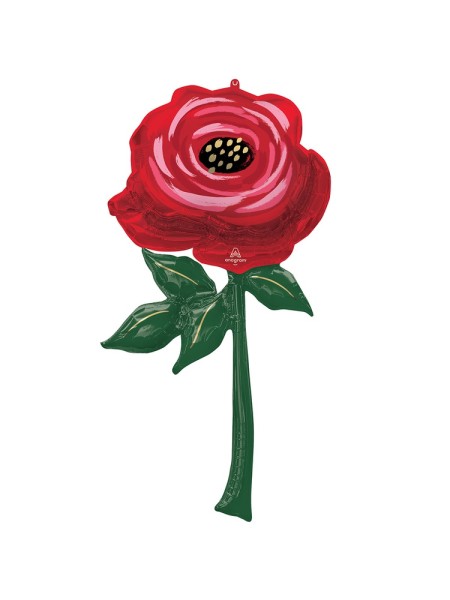 Фольга фигура Цветок Роза Р70 цвет красный 55"/139см ANAGRAM США
