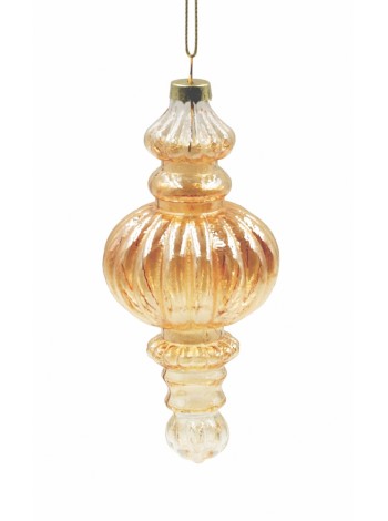 Фонарик стекло 14,5 см цвет персиковый перламутр HS-25-50