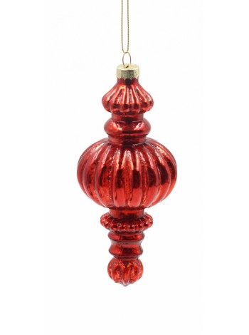 Фонарик стекло 14,5 см цвет красный перламутр HS-25-50