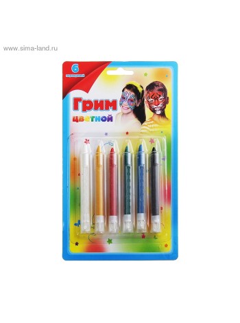Грим карандаш 6 цветовдля лица и тела