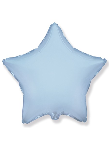 Фольга шар Звезда 9"/23 см металлик голубой 1 шт Испания Flexmetal