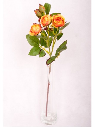 Роза чайная 72 см искусственная цвет персиковый HS-6-23