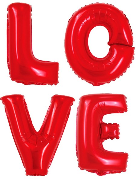Фольга шар мини-надпись LOVE 16"/41 см цвет красный