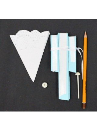 Фант подвеска 3D ажурная бумажная 30 см цвет голубой HS-21-17