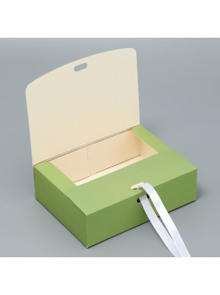 Коробка складная 16,5 х12,5 х5 см цвет зеленый