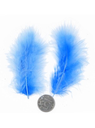 Перья набор 180 шт 2-8 см 12 гр цвет голубой HS-13-3