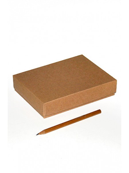 Коробка складная 14,5 х10,5 х3 см прямоугольник крафт эко крышка и дно 113/01