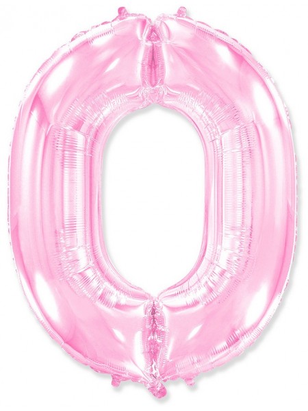 Фольга шар Цифра 0 Розовый 40"/100 см Испания