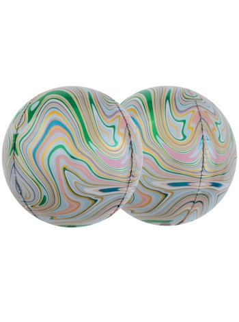 Фольга шар 3D Сфера б/рис 15"/37 см мрамор Green Китай