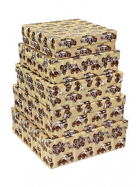 Коробка картон 22 х22 х6-30 х30 х10 см набор 5 шт квадрат авто-шарабан  050/6005