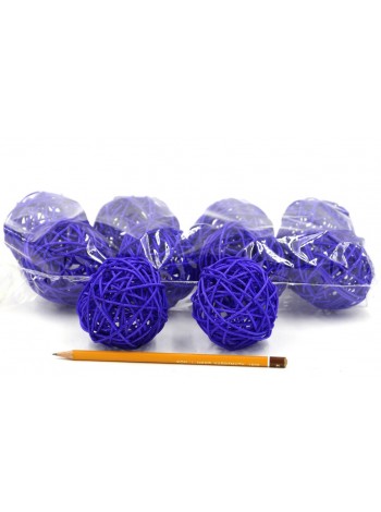 Набор шаров ротанг 7 см 10 шт цвет фиолетовый HS-26-9