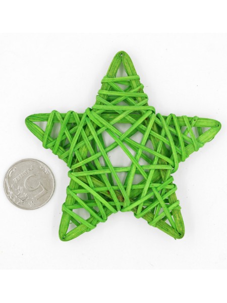 Звезда ротанг 9 см цвет зеленый  HS-26-7