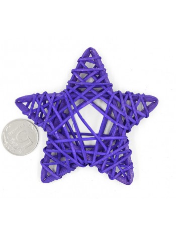 Звезда ротанг 9 см цвет фиолетовый  HS-26-7