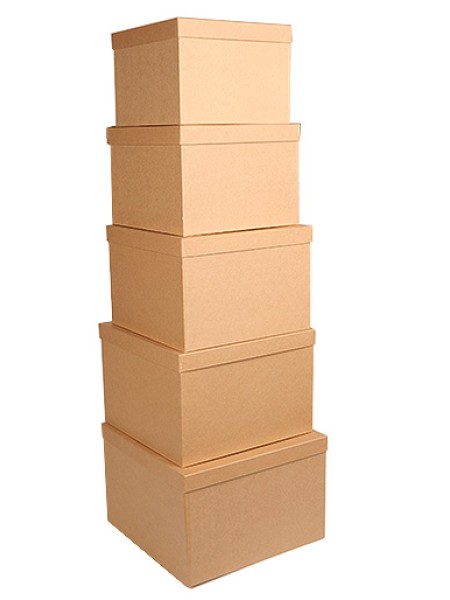 Коробка крафт 22 х22 х19-30 х30 х20 см 52/000 набор 5 шт куб большой цвет натуральный