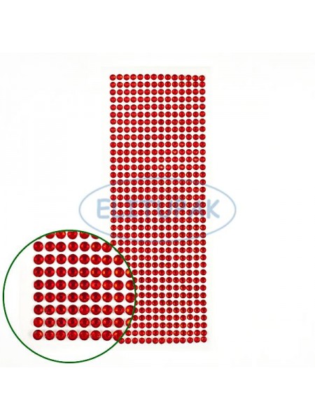 Стразы самоклеющиеся на подложке цвет красный 6 мм 1 шт