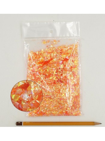 Конфетти дробленные 13-15 гр перламутр цвет оранжевый Китай HS-3-4