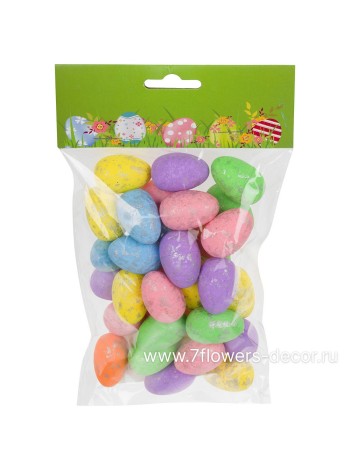 Яйцо декоративное пластик набор 9 шт 3 см цвет микс
