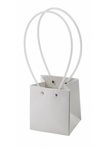 Сумка для цветов 11,5 х13 х10,5 см Roses цвет белый
