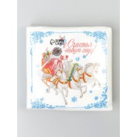 Салфетка 24 х24 см 20 шт Новогодняя вьюга однослойная