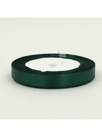 Лента атлас 1,2 см х 25 ярд цвет темно-зеленый № 127  HS-50-1