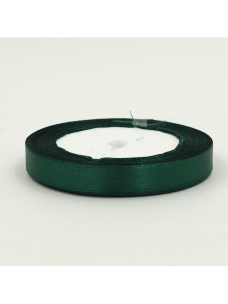 Лента атлас 1,2 см х25 ярд цвет темно-зеленый № 127  HS-50-1