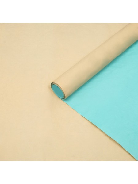 Бумага эколюкс 70 см х5 м двухцветная цвет кофе с молоком/морская волна