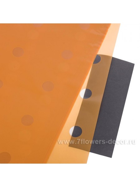 Пленка 60 х60 см 20 л цвет оранжевый Горох прозрачная матовая