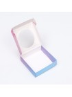 Коробка складная 11,5 х11,5 х3 см с окном Розовая-голубая