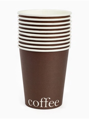 Стакан бумага 10 шт 250 мл для кофе цвет шоколадный