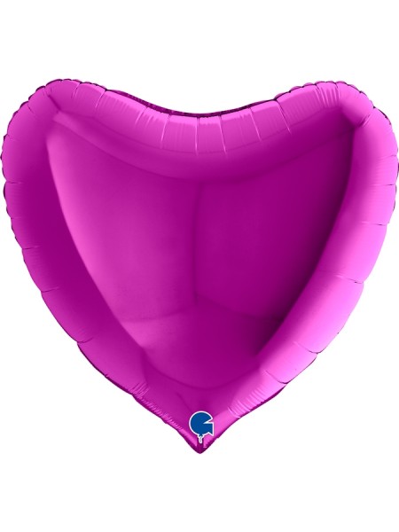 Фольга шар Сердце 36"/91 см металлик Пурпурный Grabo