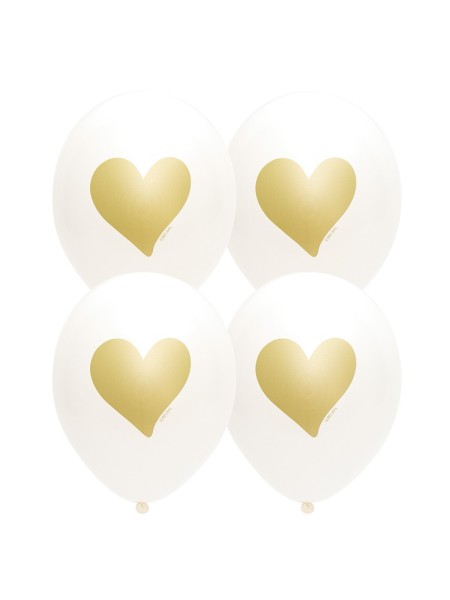14"шар воздушный с рисунком Сердце Золотое