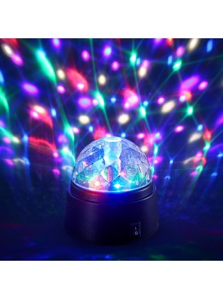 Шар Диско 9 х9 см 6 разноцветных ламп LED