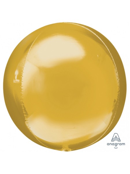 Фольга шар 3D Сфера б/рис 21"/53 см металлик Gold