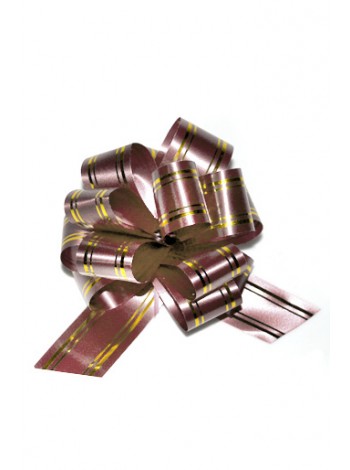 Бант шар 323/01-15 с золотой полосой цвет шоколадный 32В