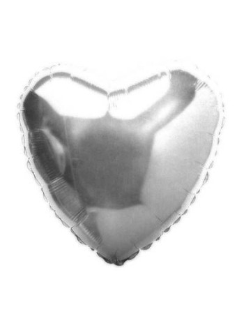 Фольга шар Сердце 18"/46 см металлик серебро FM Испания