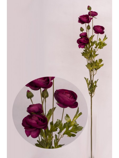 Лютик цветок искусственный 92см цвет малиновый