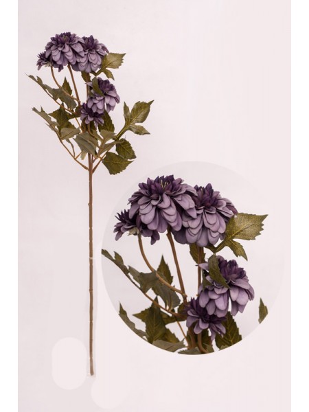 Георгина 78 см цветок искусственный цвет фиолетовый
