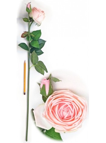 Роза бархатная с бутоном 70 см  цвет розовый HS-37-11