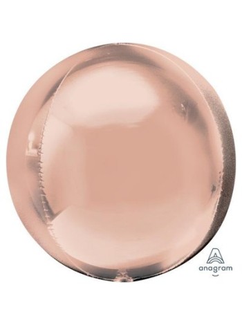 Фольга шар 3D Сфера б/рис 21"/53 см металлик Rose Gold