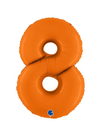 Фольга шар Цифра 8 40"/100 см сатин Оранжевый GRABO Италия