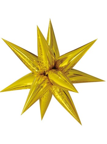 Фольга шар Фигура Звезда составная золото 26"/66 см Китай