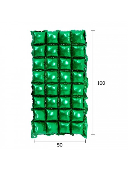 Панно фольгированное 50 х 100 см 4 ряда зеленое
