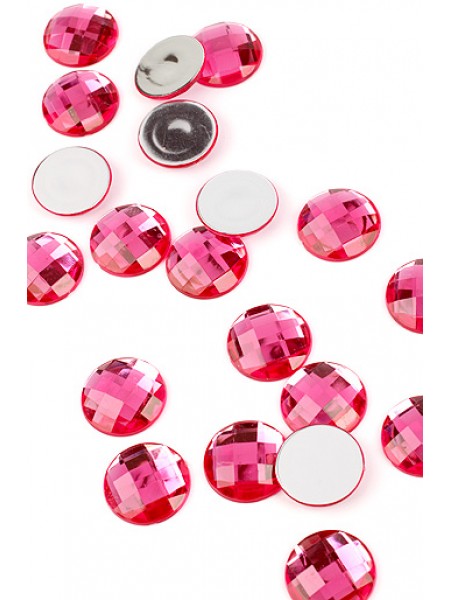 Стразы круглые 125-60 d 25 мм цвет ярко-розовый цена за 1 шт