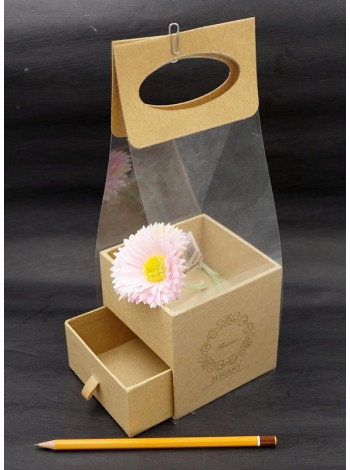 Коробка для цветов 10 х10 х27,5 см с сюрпризом