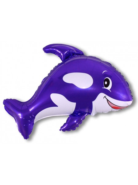 Фольга шар Дружелюбный кит фиолетовый 34"/86 см 1 шт Испания