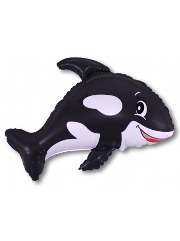 Фольга шар Дружелюбный кит черный  32"/81 см 1шт Испания