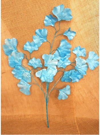 Ветка с листьями Гинкго 65 см цвет голубой