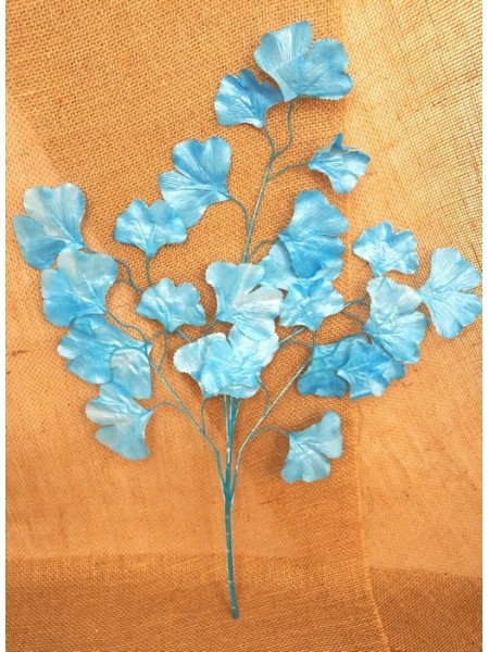 Ветка с листьями Гинкго 65 см цвет голубой