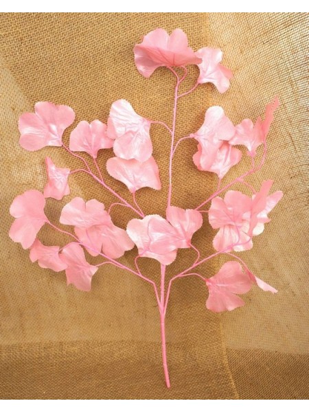 Ветка с листьями Гинкго 65 см цвет розовый